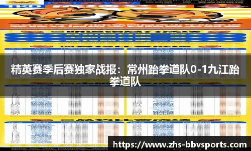 精英赛季后赛独家战报：常州跆拳道队0-1九江跆拳道队